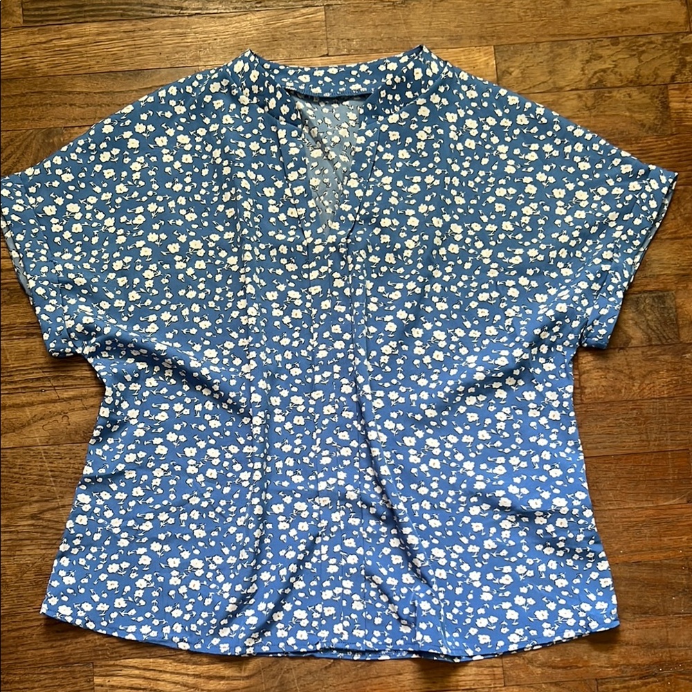 Blue Floral Women's Top